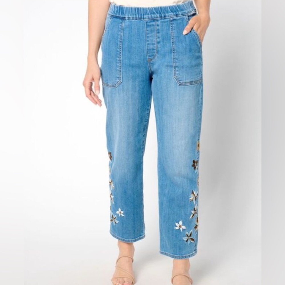 Driftwood Jeans Drifodโ Ruby Pull-On Relaxed Jean Sz Small Floral Cottage